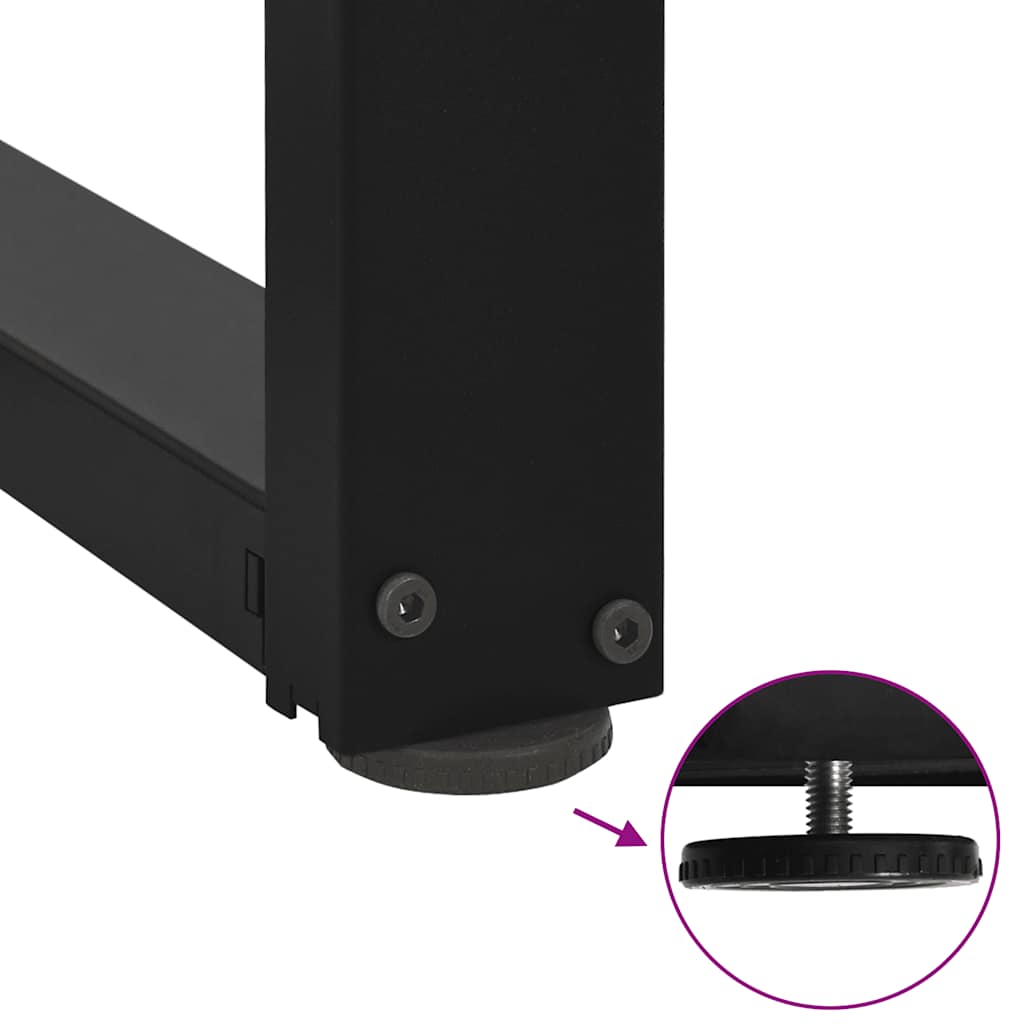 Pieds de table à manger en T, 2 pièces, noir, 70 x 35 x (72-73) cm, acier - XIOS