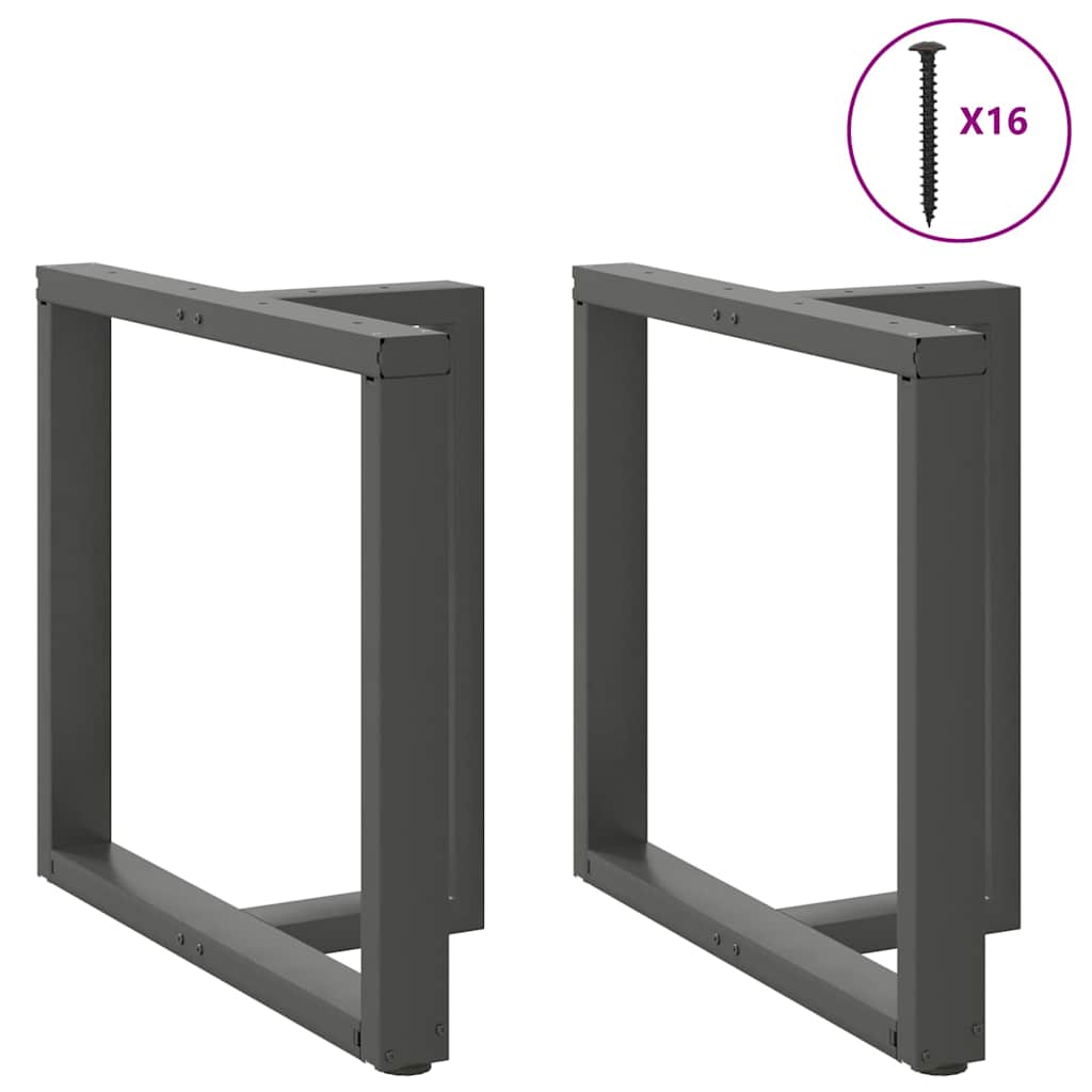 Pieds de table à manger en T 2 pièces Anthracite 70x35x(72-73) cm Acier - XIOS