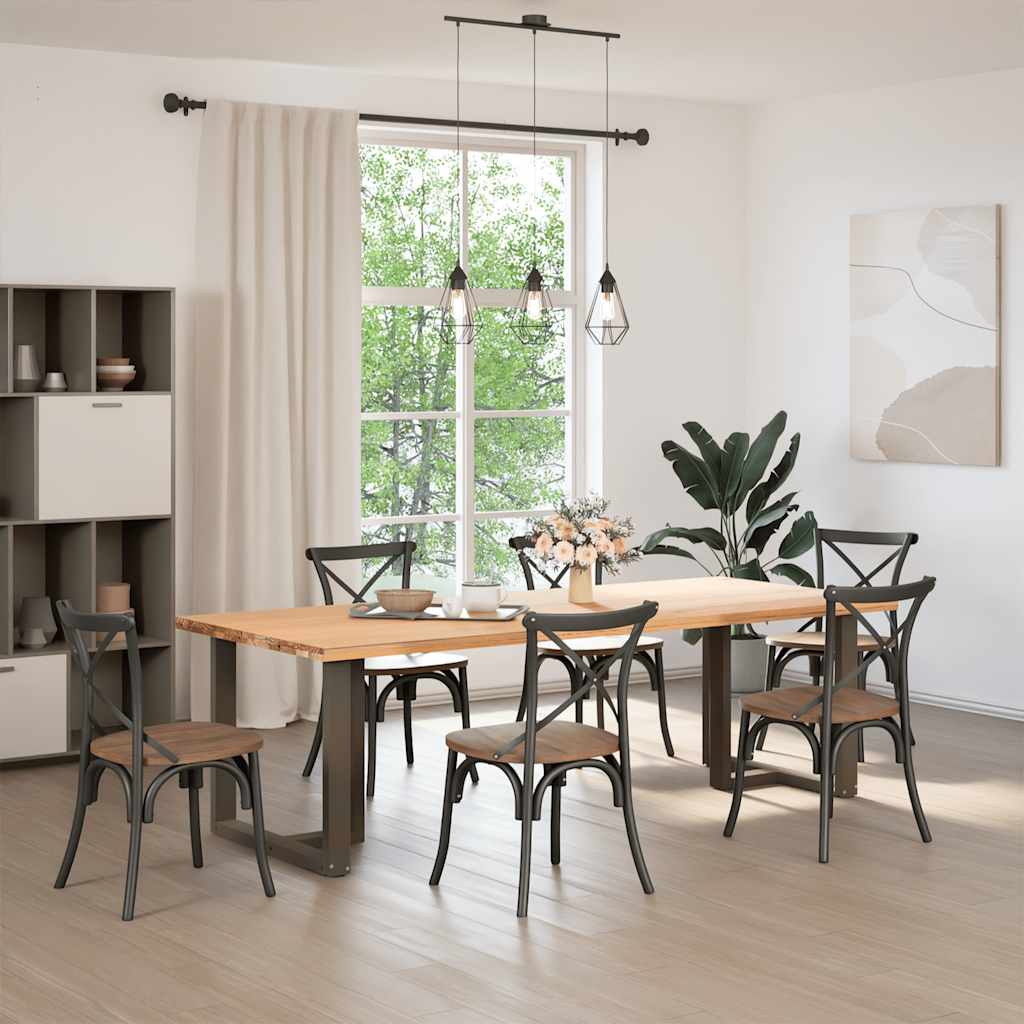 Pieds de table à manger en T, 2 pièces, noir, 70 x 35 x (72-73) cm, acier - XIOS