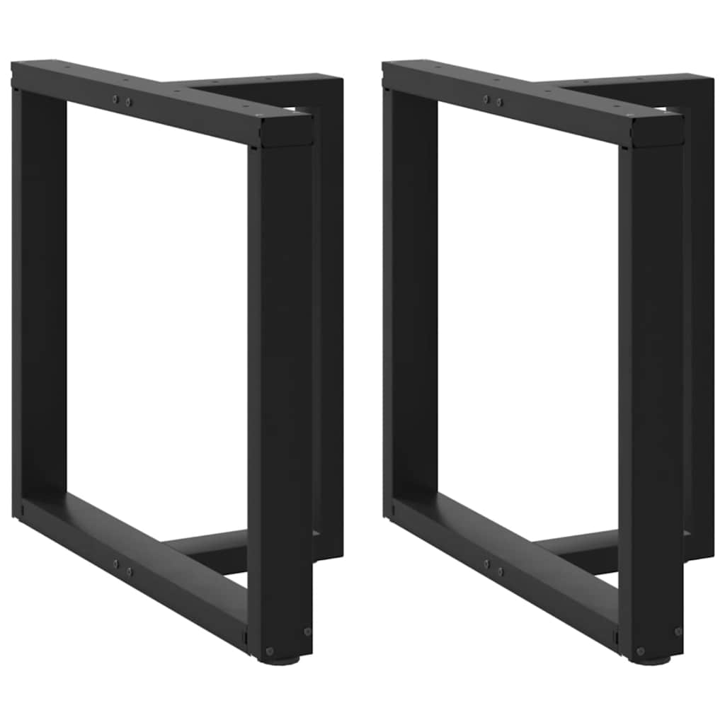 Pieds de table à manger en T, 2 pièces, noir, 80 x 35 x (72-73) cm, acier - XIOS