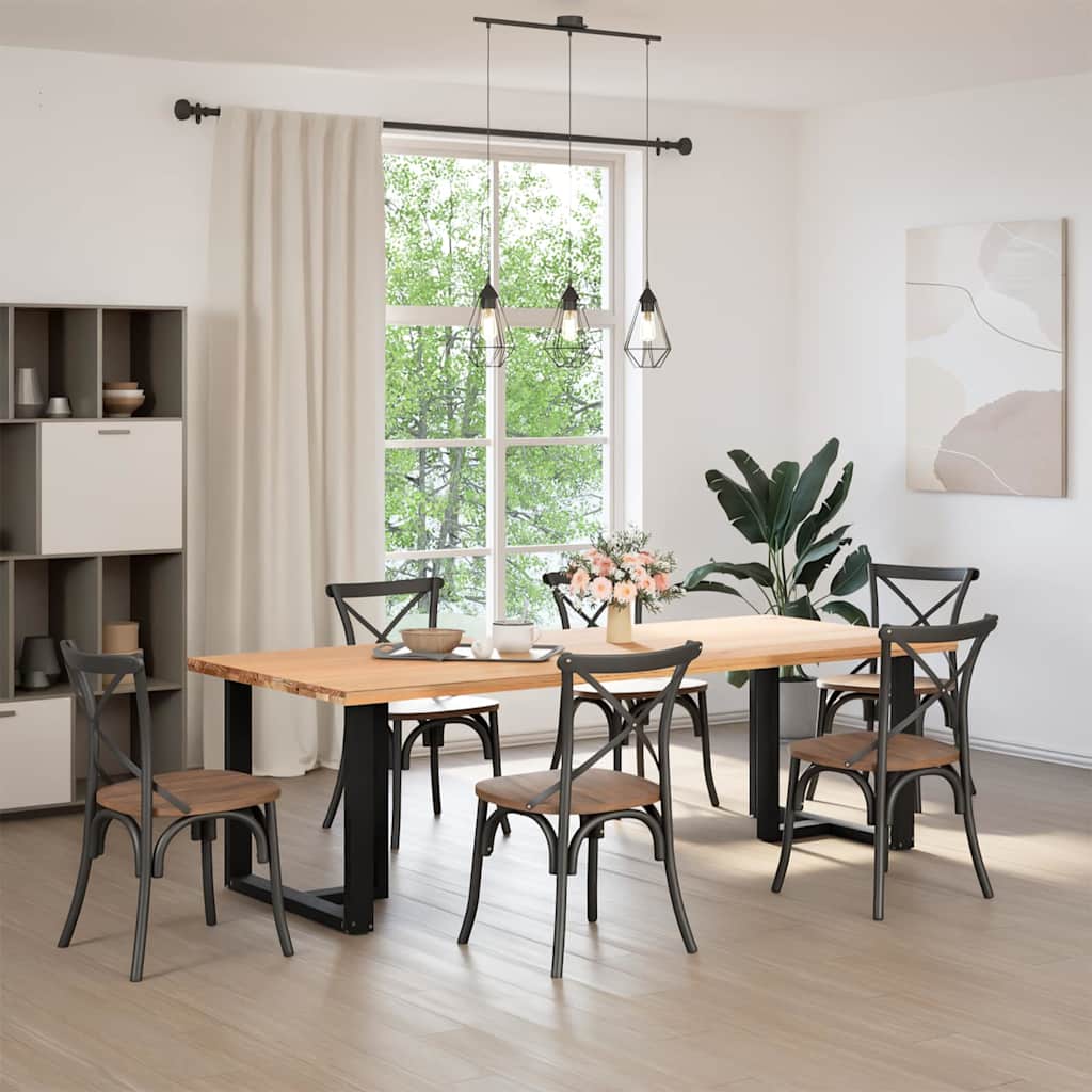 Pieds de table à manger en T, 2 pièces, noir, 80 x 35 x (72-73) cm, acier - XIOS