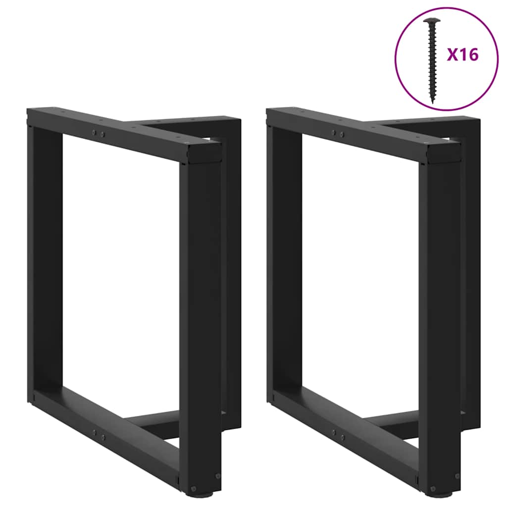 Pieds de table à manger en T, 2 pièces, noir, 80 x 35 x (72-73) cm, acier - XIOS