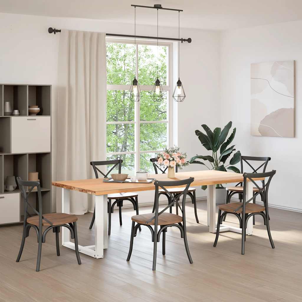 Pieds de table à manger en T, 2 pièces, blanc, 80 x 35 x (72-73) cm, acier - XIOS
