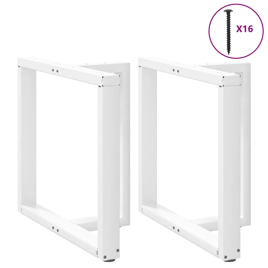 Pieds de table à manger en T, 2 pièces, blanc, 80 x 35 x (72-73) cm, acier - XIOS