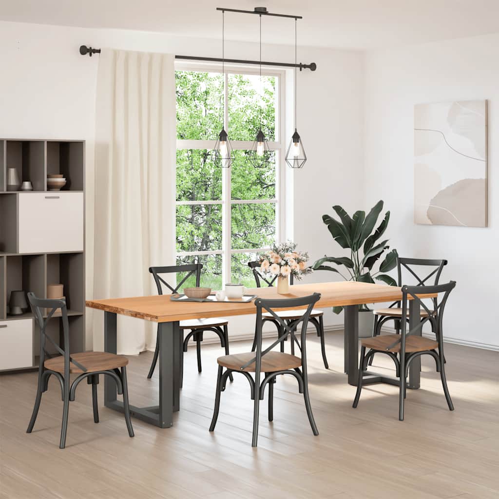 Pieds de table à manger en T 2 pièces Anthracite 80 x 35 x (72-73) cm Acier - XIOS