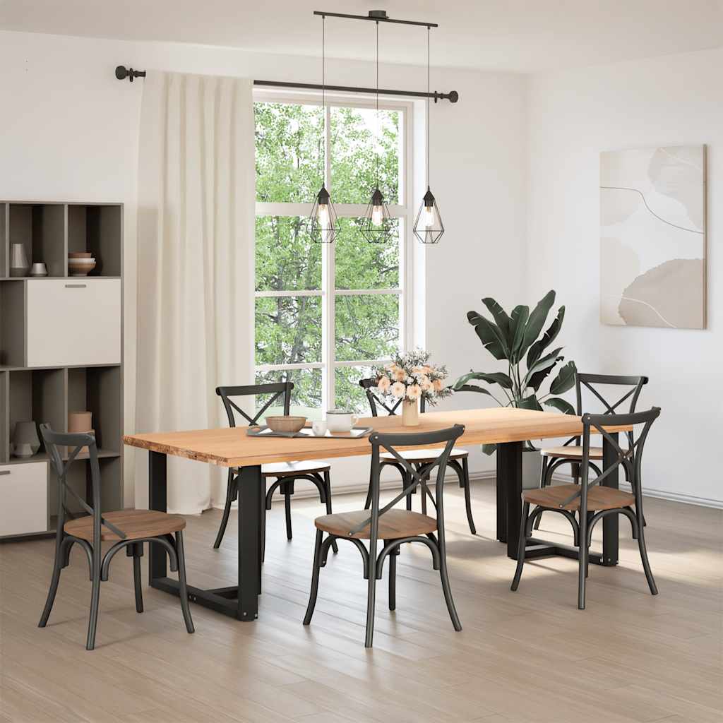 Pieds de table à manger en T 2 pièces Noir 90x35x(72-73) cm Acier - XIOS