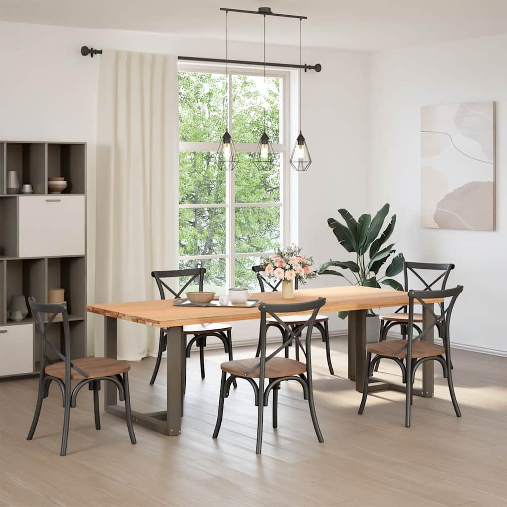 Pieds de table à manger en T 2 pièces Noir 90x35x(72-73) cm Acier - XIOS