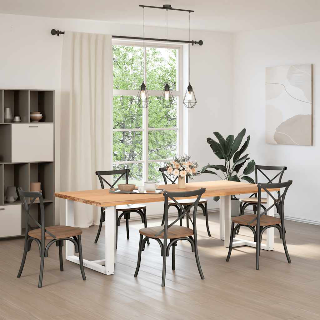 Pieds de table à manger en T, 2 pièces, blanc, 100 x 35 x (72-73) cm, acier - XIOS