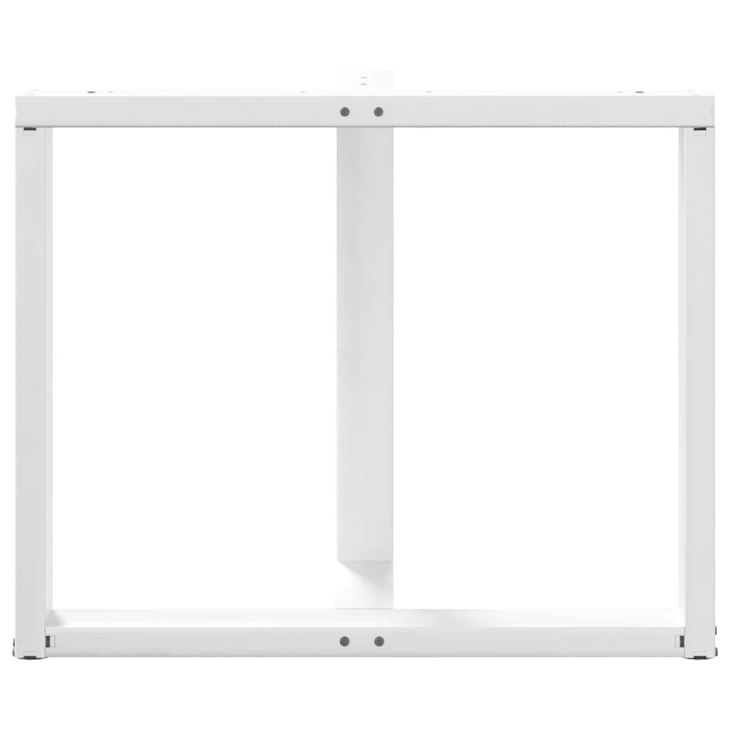 Pieds de table à manger en T, 2 pièces, blanc, 100 x 35 x (72-73) cm, acier - XIOS