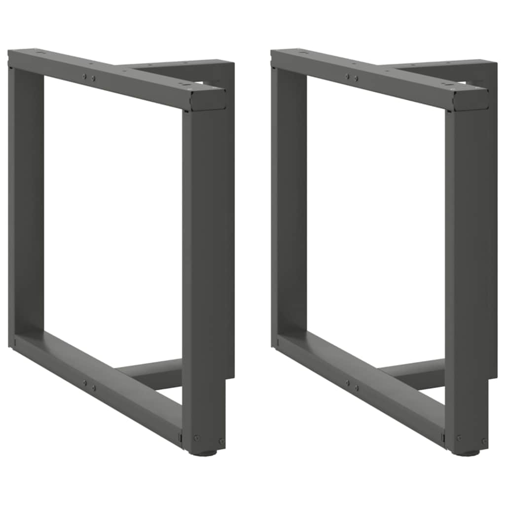 Pieds de table à manger en forme de T, 2 pièces, anthracite, 100 x 35 x (72-73) cm, acier - XIOS