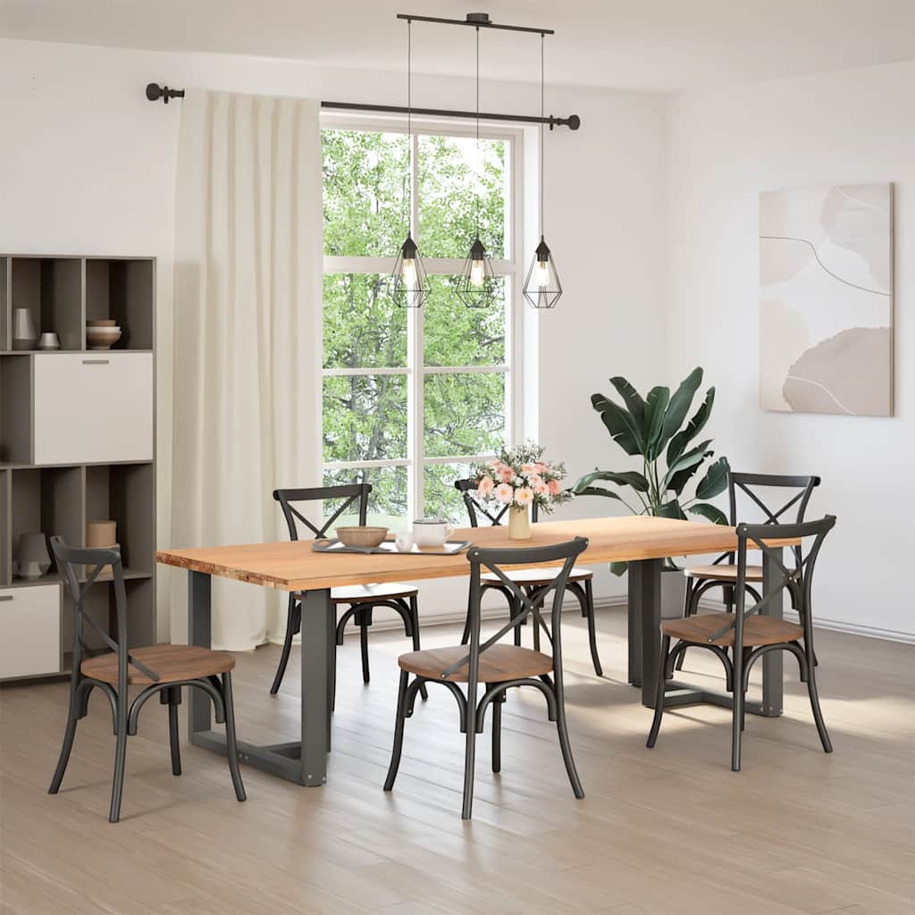 Pieds de table à manger en forme de T, 2 pièces, anthracite, 100 x 35 x (72-73) cm, acier - XIOS
