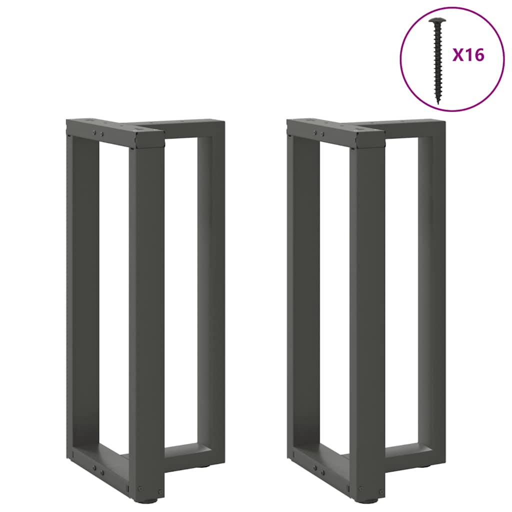 Pieds de table de bar en T, 2 pièces, anthracite, 40 x 35 x (90-91) cm, acier - XIOS