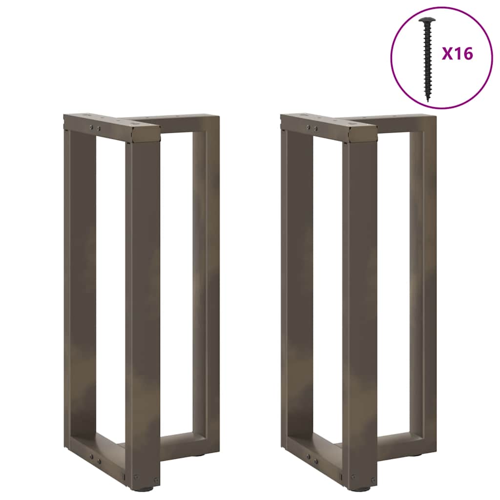 Pieds de table de bar en forme de T, 2 pièces, noir, 40 x 35 x (90-91) cm, acier - XIOS
