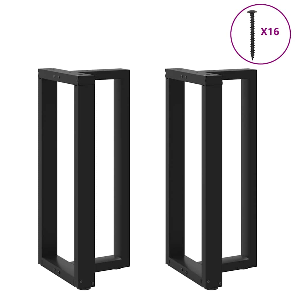 Pieds de table de bar en forme de T, 2 pièces, noir, 50 x 35 x (90-91) cm, acier - XIOS