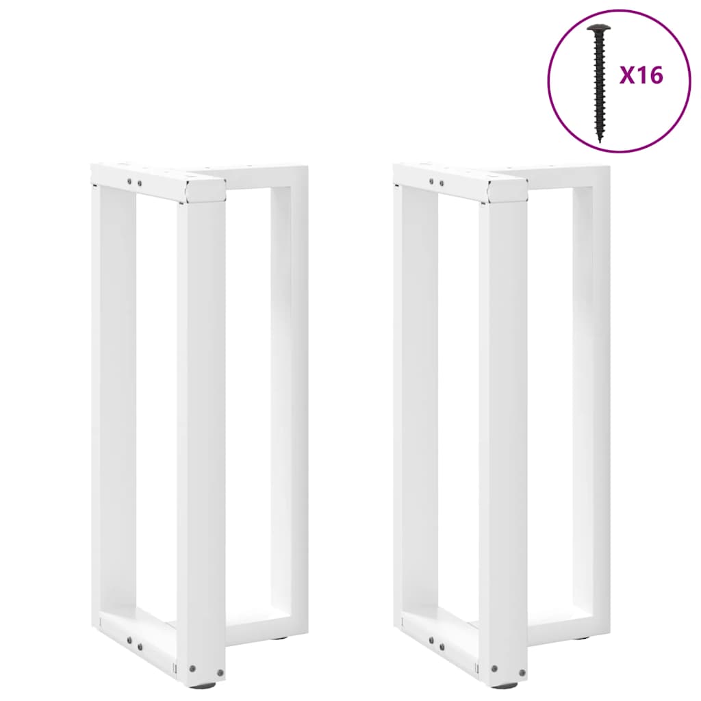 Pieds de table de bar en T, 2 pièces, blanc, 50 x 35 x (90-91) cm, acier - XIOS