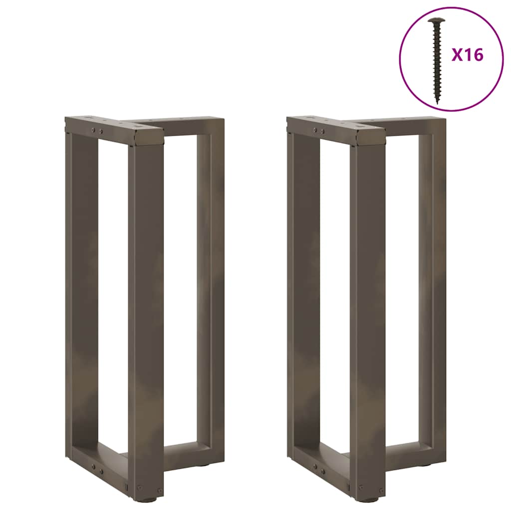 Pieds de table de bar en forme de T, 2 pièces, noir, 50 x 35 x (90-91) cm, acier - XIOS