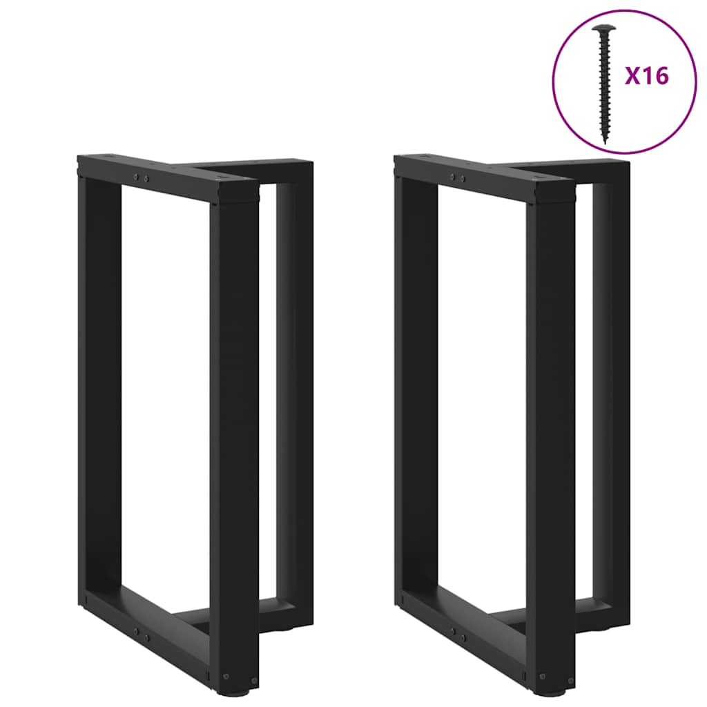 Pieds de table de bar en T, 2 pièces, noir, 60 x 35 x (90-91) cm, acier - XIOS