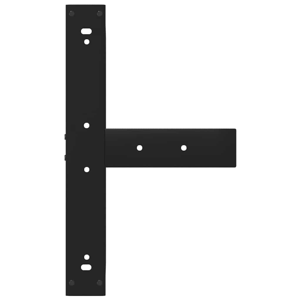 Pieds de table de bar en T, 2 pièces, noir, 60 x 35 x (90-91) cm, acier - XIOS