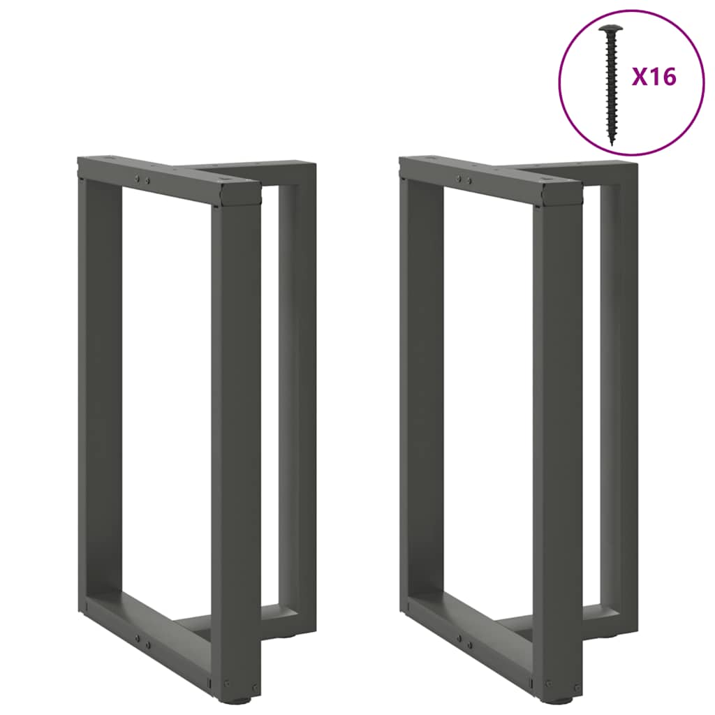 Pieds de table de bar en T, 2 pièces, anthracite, 60 x 35 x (90-91) cm, acier - XIOS