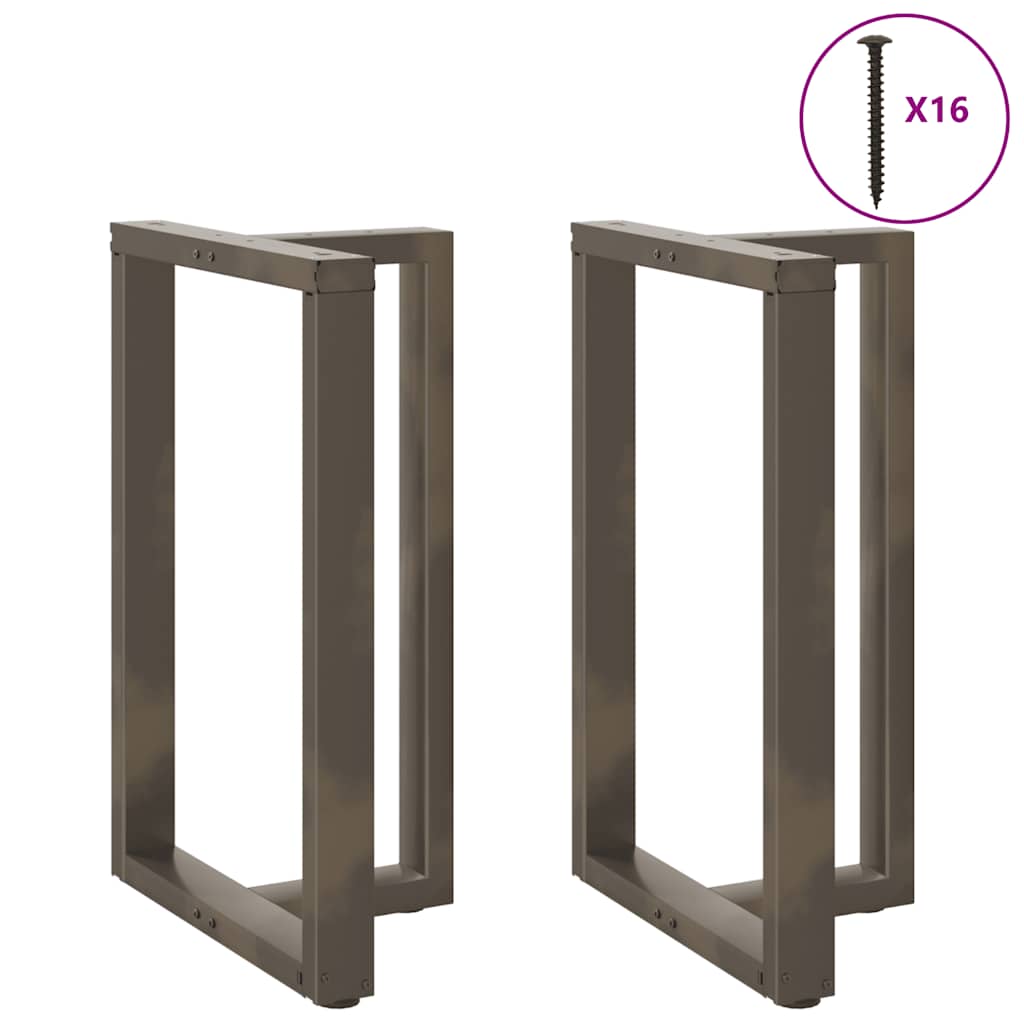 Pieds de table de bar en T, 2 pièces, noir, 60 x 35 x (90-91) cm, acier - XIOS