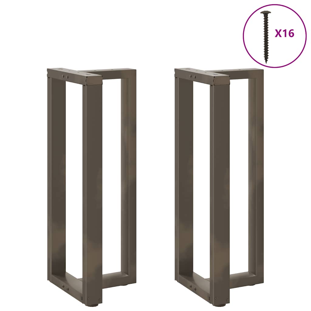 Pieds de table de bar en forme de T, 2 pièces, noir, 50 x 35 x (100-101) cm, acier - XIOS