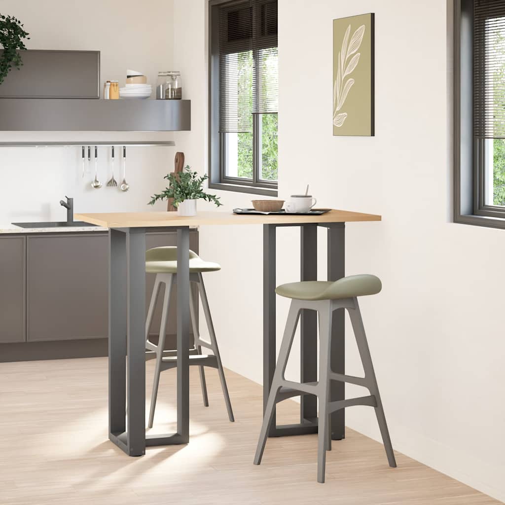 Pieds de table de bar en forme de T, 2 pièces, anthracite, 40 x 35 x (110-111) cm, acier - XIOS
