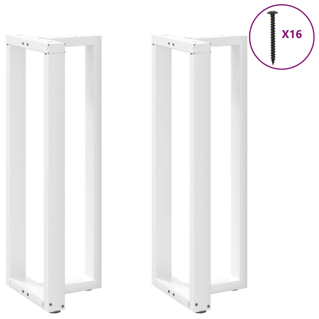 Pieds de table de bar en T, 2 pièces, blanc, 50 x 35 x (110-111) cm, acier - XIOS