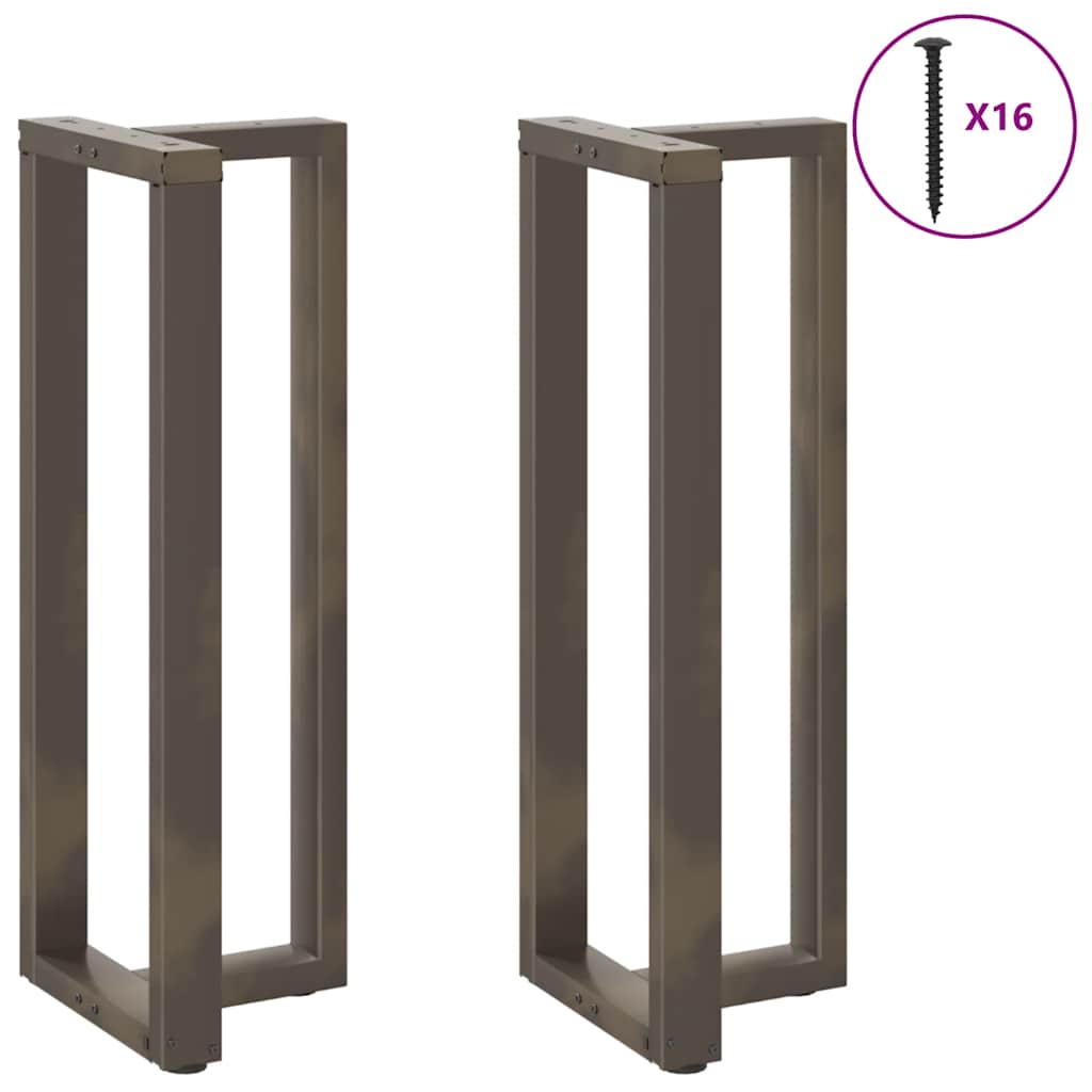 Pieds de table de bar en forme de T, 2 pièces, noir, 50 x 35 x (110-111) cm, acier - XIOS