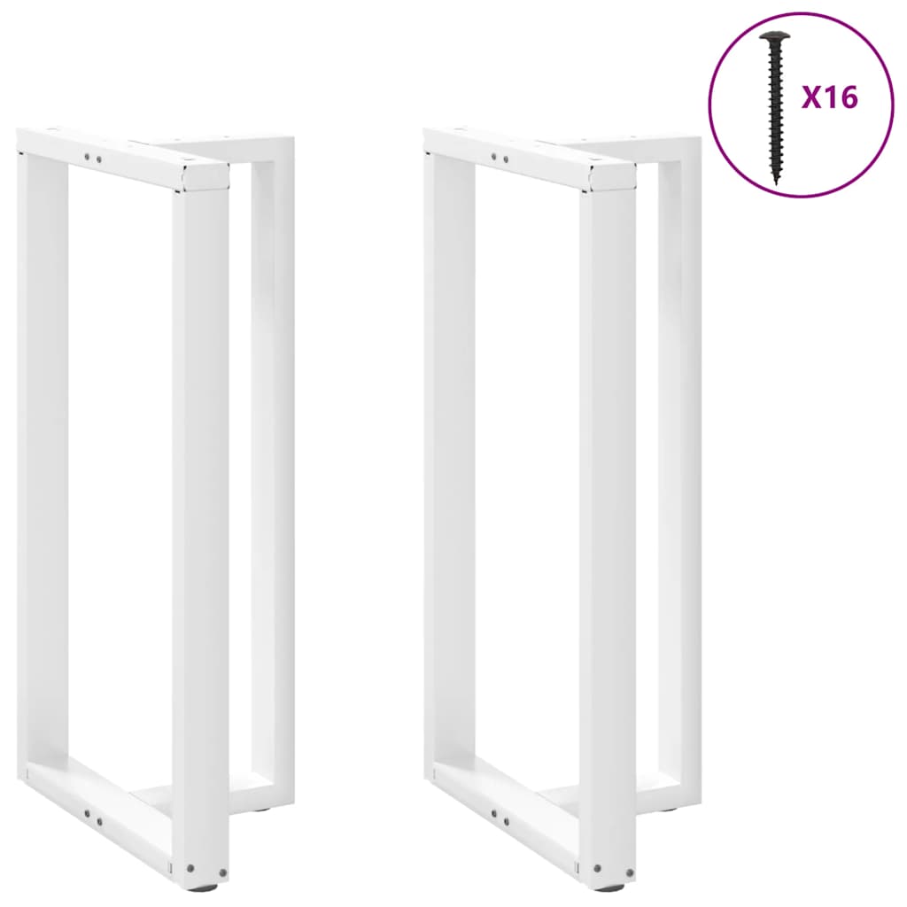 Pieds de table de bar en T, 2 pièces, blanc, 60 x 35 x (110-111) cm, acier - XIOS