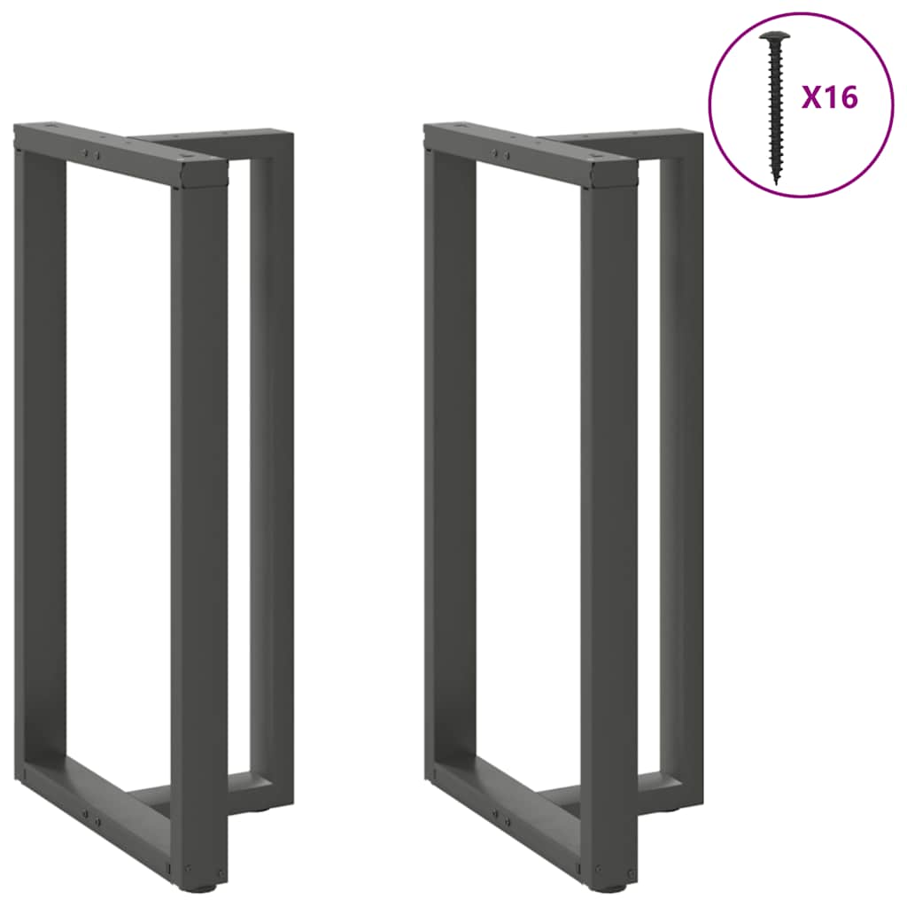 Pieds de table de bar en T, 2 pièces, anthracite, 60 x 35 x (110-111) cm, acier - XIOS