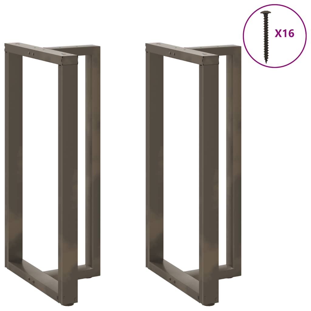 Pieds de table de bar en forme de T, 2 pièces, noir, 60 x 35 x (110-111) cm, acier - XIOS