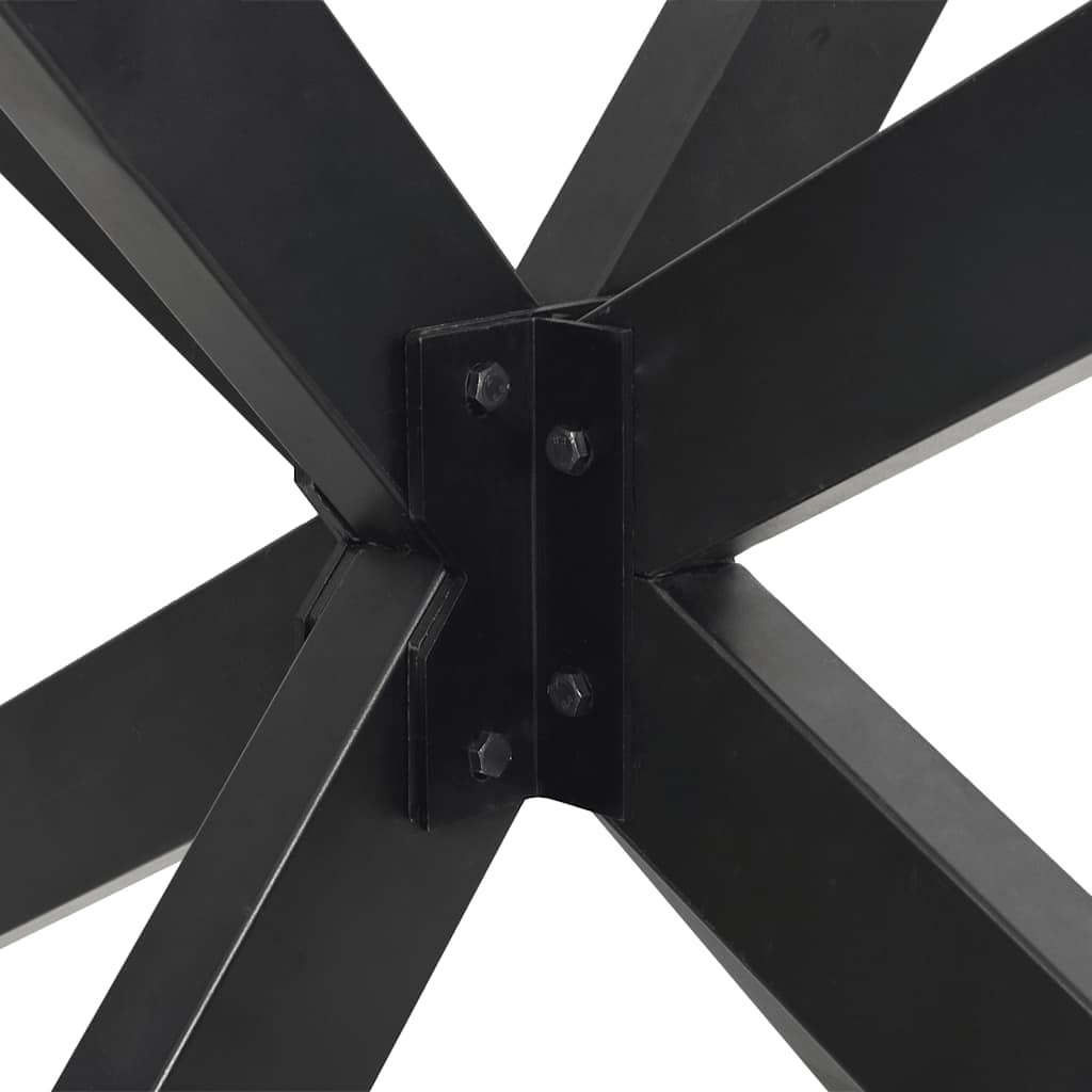 Pied de table à manger en forme d'araignée, anthracite, 120 x 68 x (72-73) cm, acier - XIOS