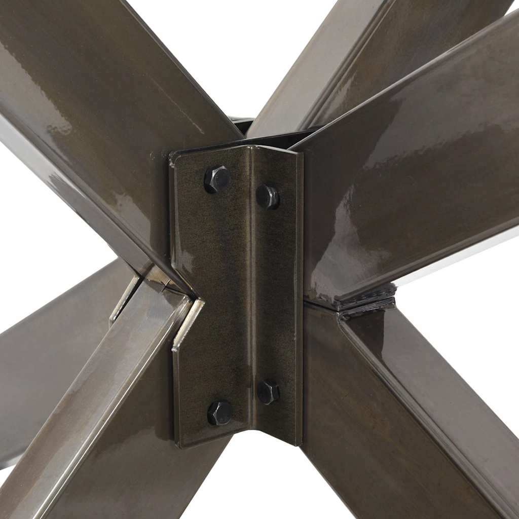 Pied de table à manger en forme d'araignée, noir, 120 x 68 x (72-73) cm, acier - XIOS