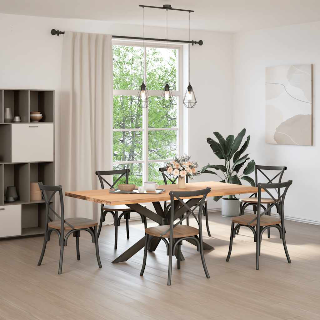 Pied de table à manger en forme d'araignée noir 150 x 78 x (72-73) cm en acier - XIOS