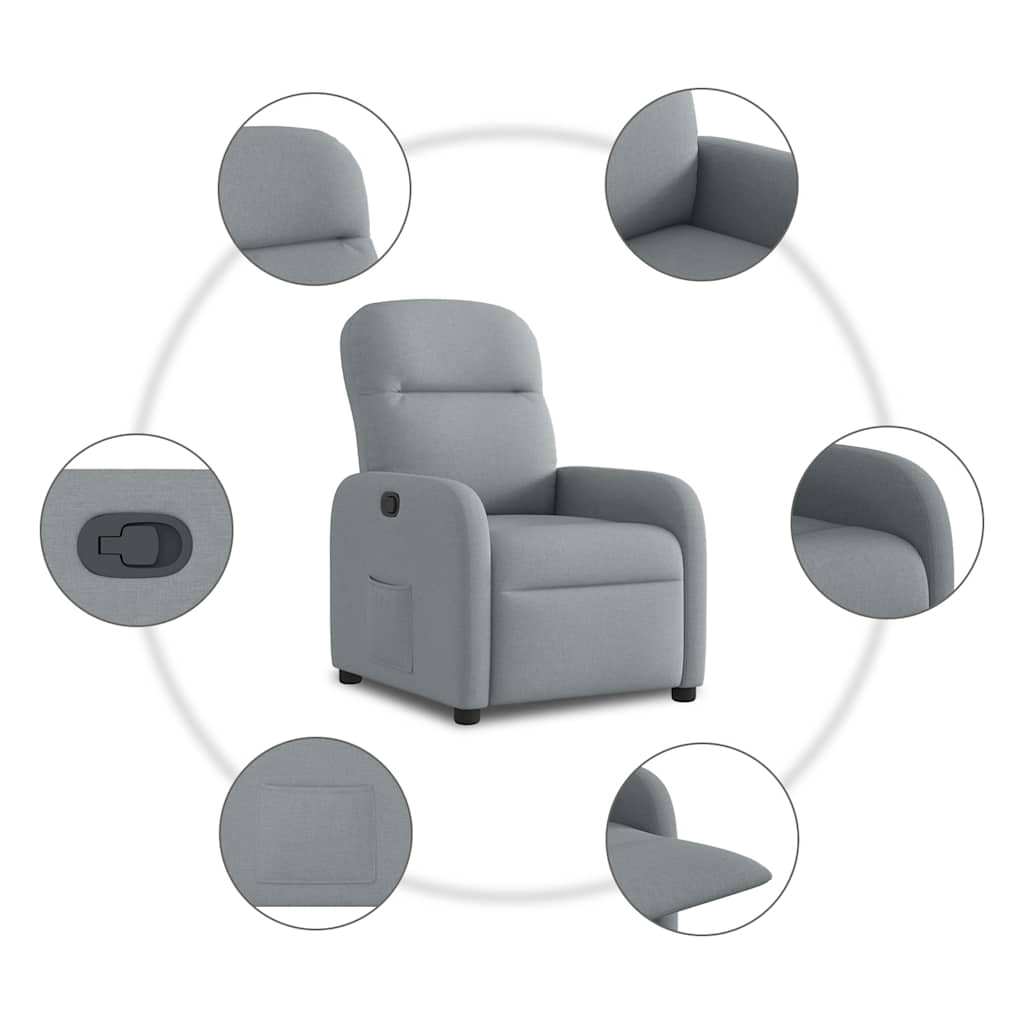 Fauteuil inclinable Gris clair Tissu - XIOS