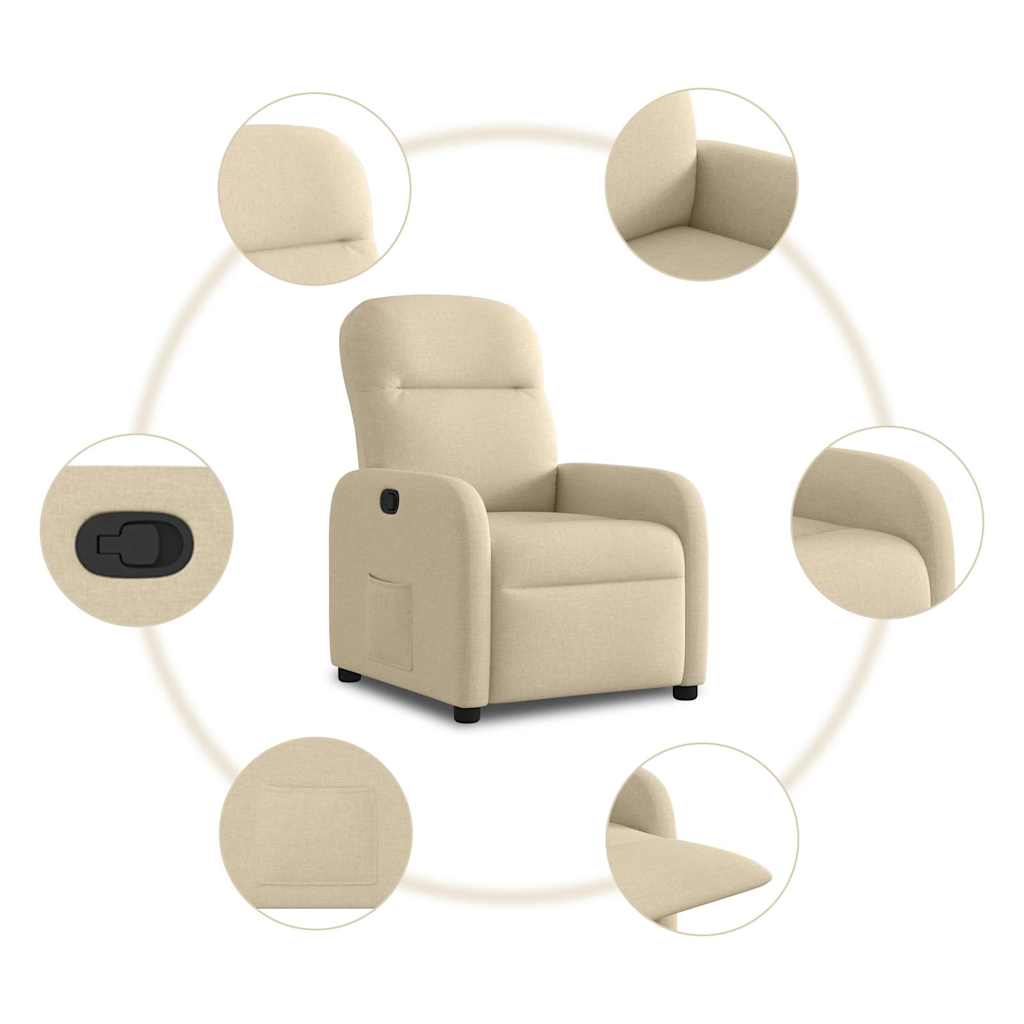 Fauteuil inclinable Crème Tissu - XIOS