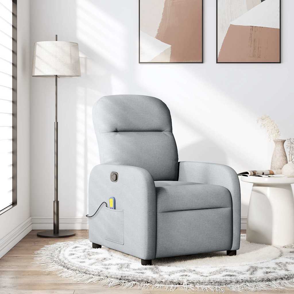 Fauteuil de massage inclinable Gris clair Tissu - XIOS