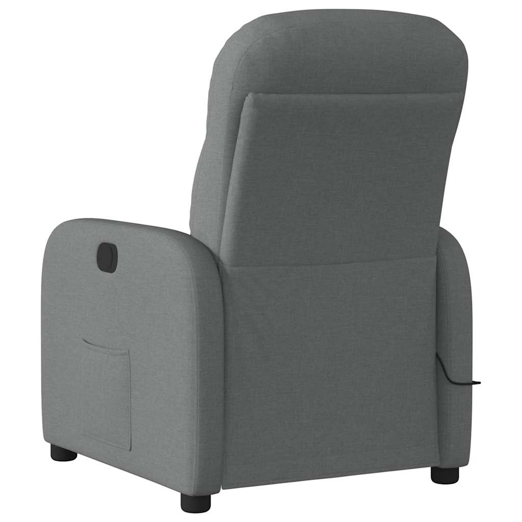 Fauteuil inclinable de massage en tissu gris foncé