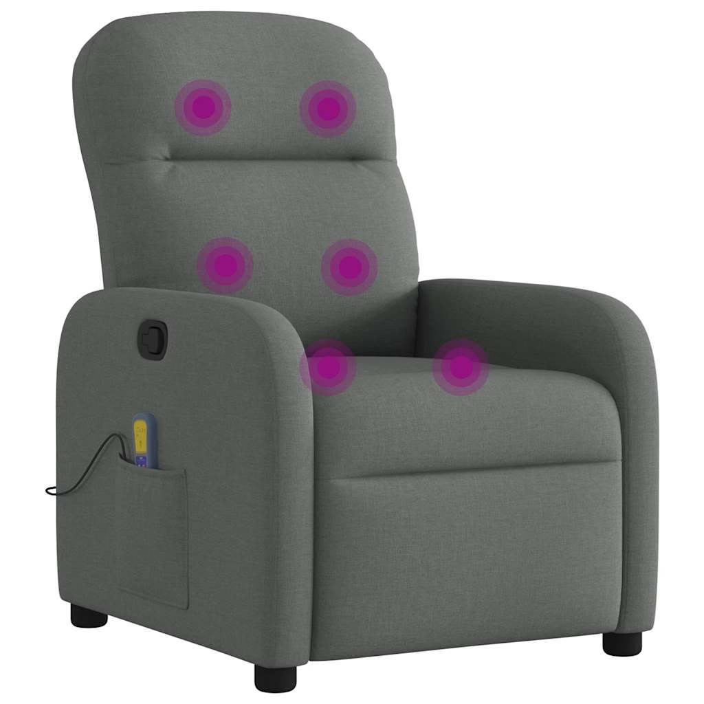 Fauteuil de massage inclinable Gris foncé Tissu - XIOS