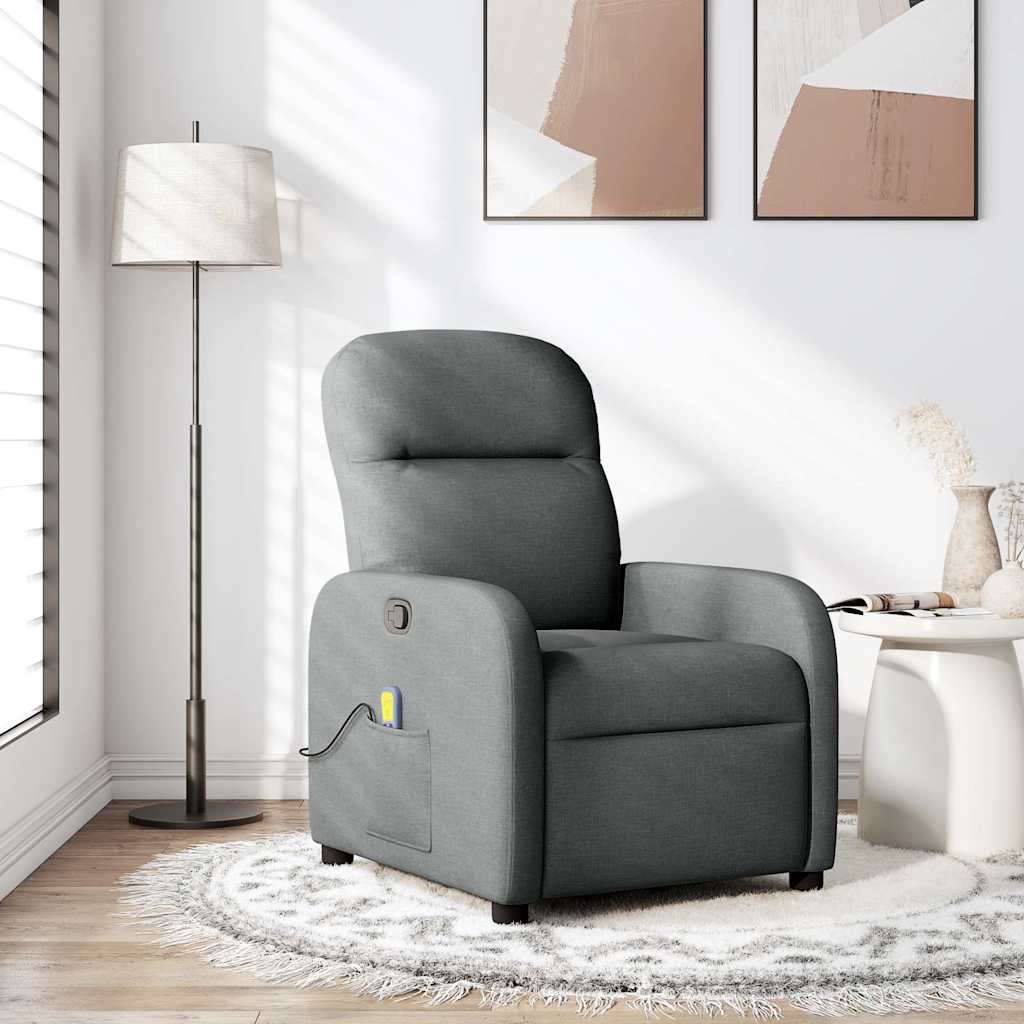 Fauteuil de massage inclinable Gris foncé Tissu - XIOS