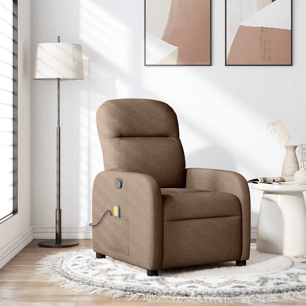 Fauteuil de massage inclinable Marron Tissu - XIOS