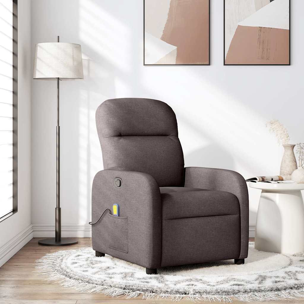 Fauteuil de massage inclinable Marron foncé Tissu - XIOS