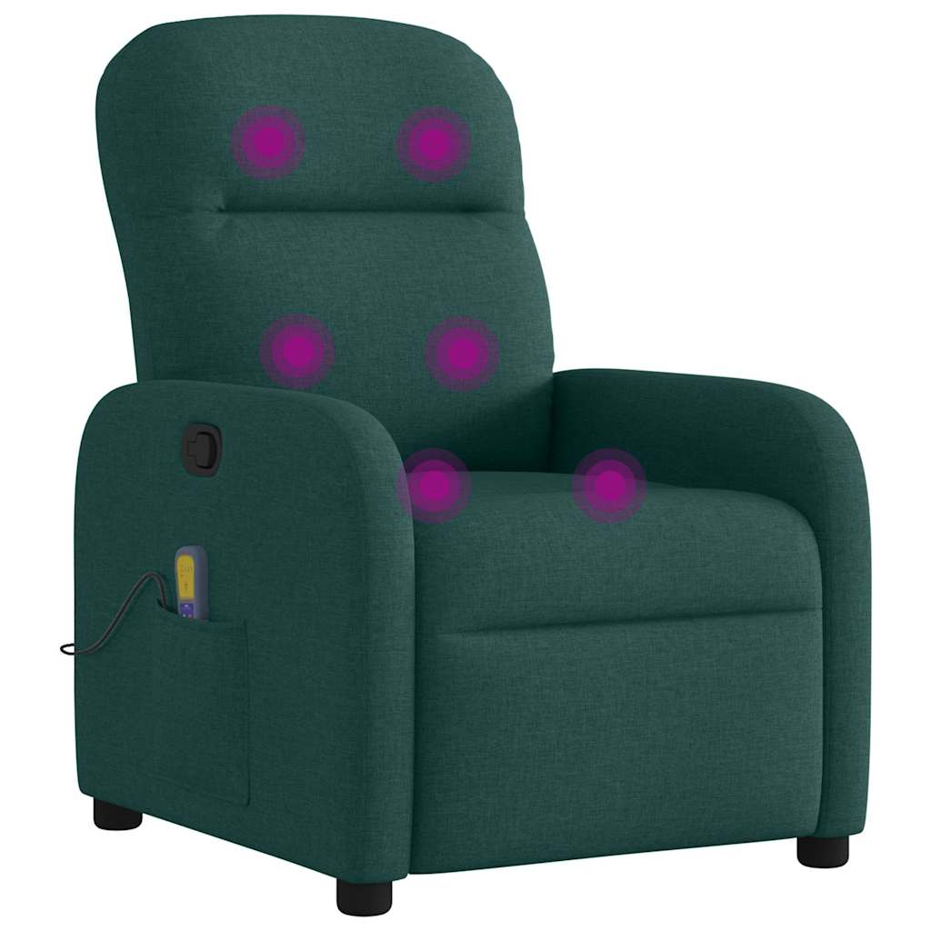 Fauteuil de massage inclinable Vert foncé Tissu - XIOS