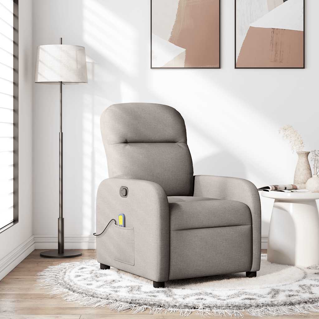 Fauteuil de massage inclinable Taupe Tissu - XIOS