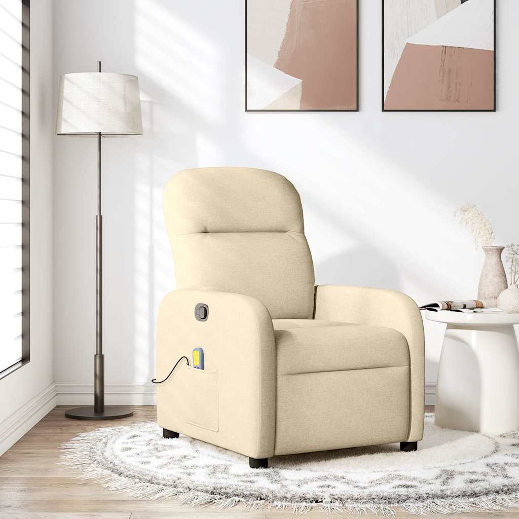 Fauteuil de massage inclinable Crème Tissu - XIOS