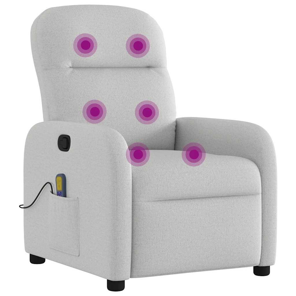 Fauteuil de massage inclinable gris nuage tissu - XIOS