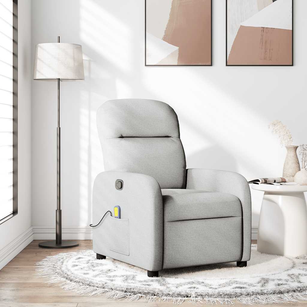 Fauteuil de massage inclinable gris nuage tissu - XIOS