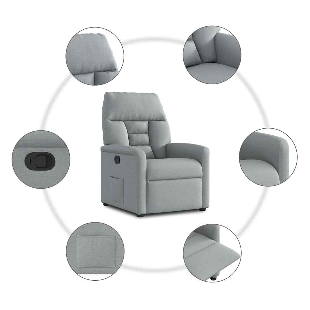 Fauteuil inclinable Gris clair Tissu - XIOS