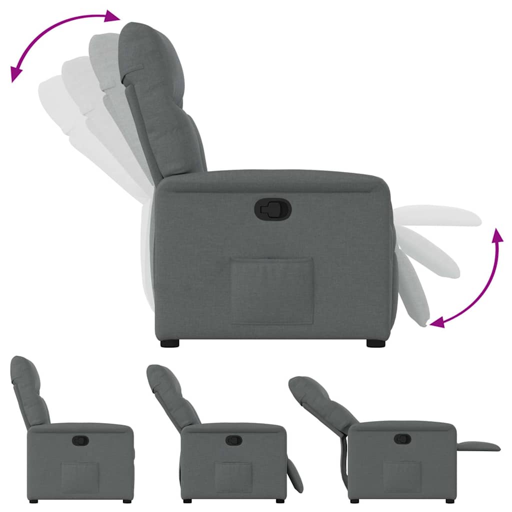 Fauteuil inclinable en tissu gris foncé - XIOS