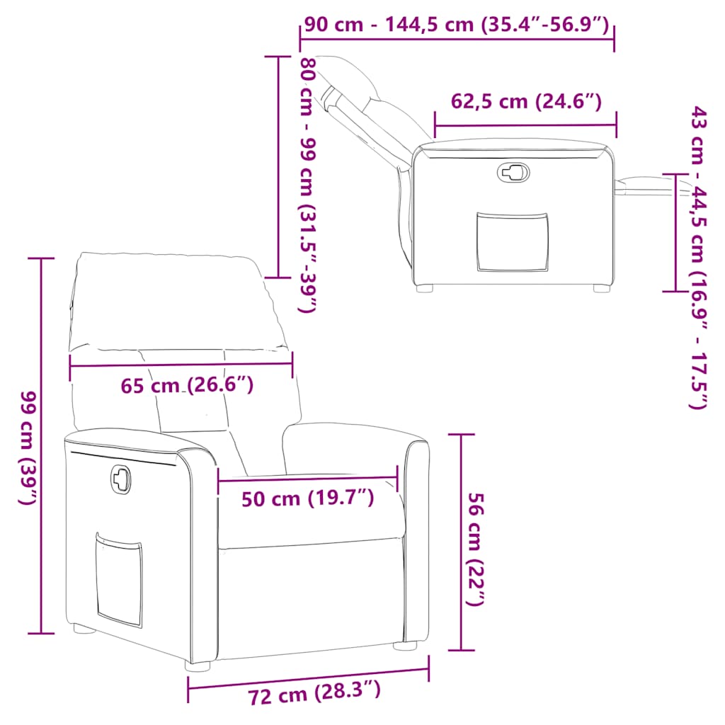 Fauteuil inclinable Taupe Tissu - XIOS